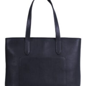 ISSARA Chic Black Leather Tote Bag